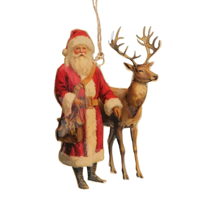 Dekohänger Weihnachtsmann & Rentier