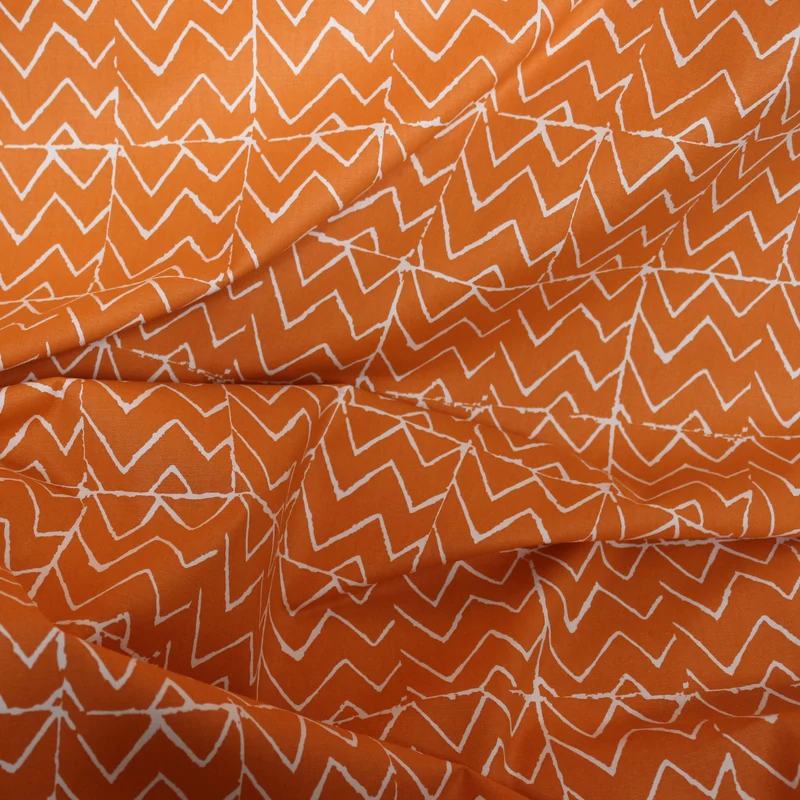 Baumwollstoff Zigzag - orangina