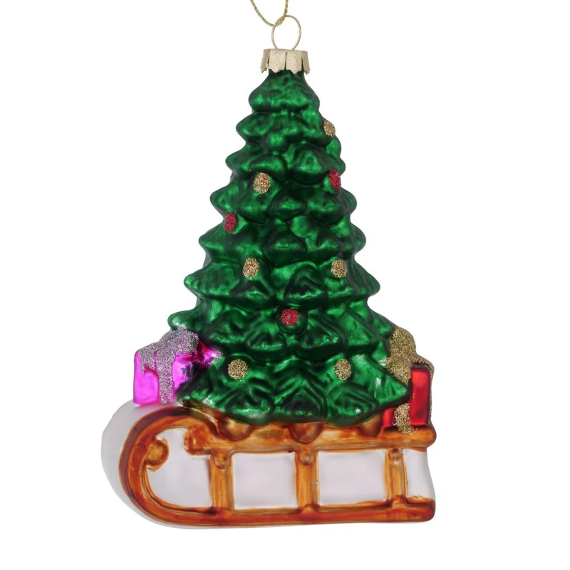 Dekohänger Schlitten mit Tannenbaum