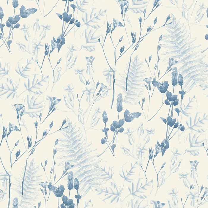 Satin Wildflowers - skyblue 280 cm