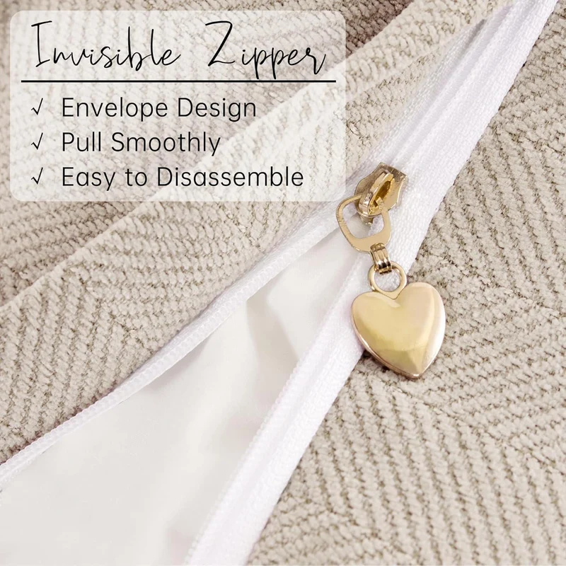 Chenille Kissenbezug 30x50 cm, 2er Set - Beige