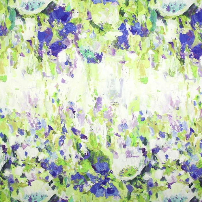 Dekostoff Aquarellblume - grün