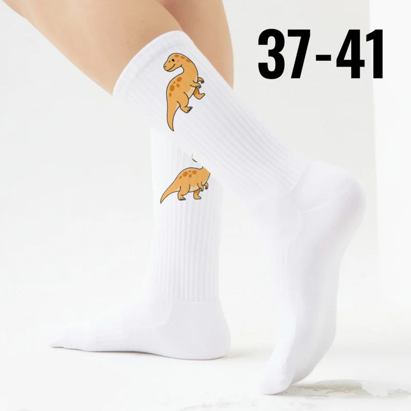 epicsocks Dino Delight Orange Dino Socken in 37-41 im Paar