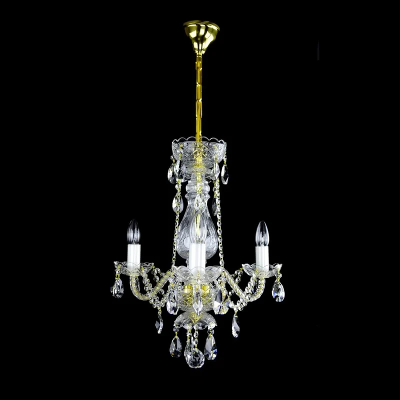 Casa Padrino Luxus Barock Kristall Kronleuchter Gold Ø 40 x H. 52 cm - Prunkvolle Messing Kronleuchter mit böhmischem Kristallglas - Barock Möbel - Edel & Prunkvoll