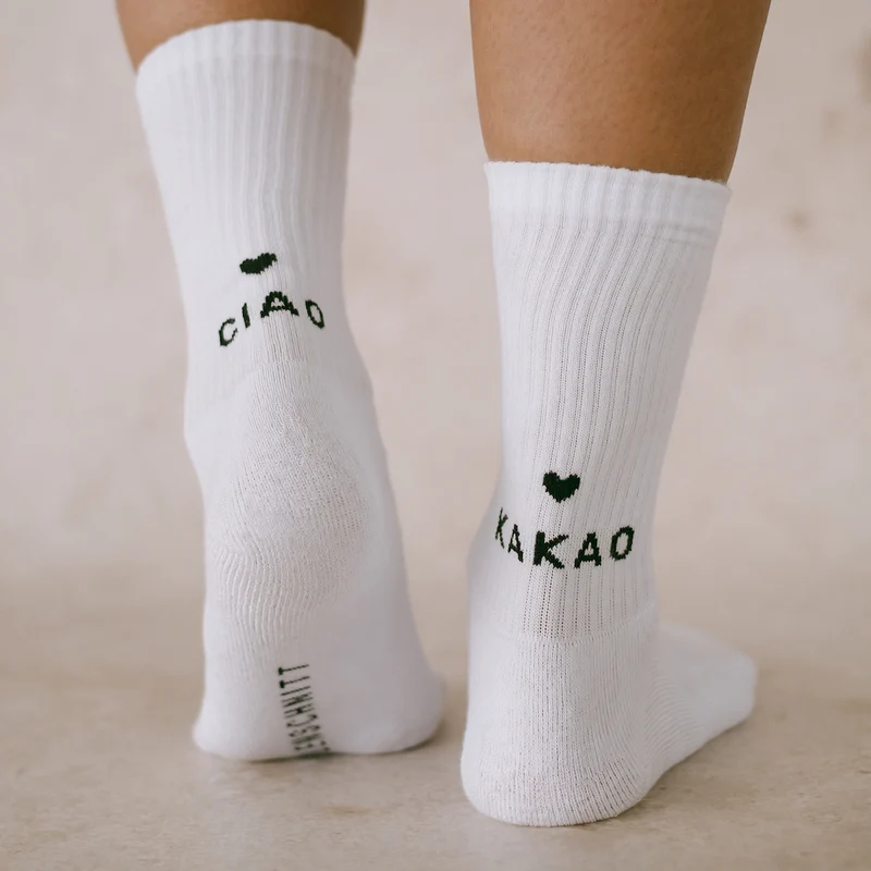 Eulenschnitt Socken Ciao Kakao Größe 35-38 weiß