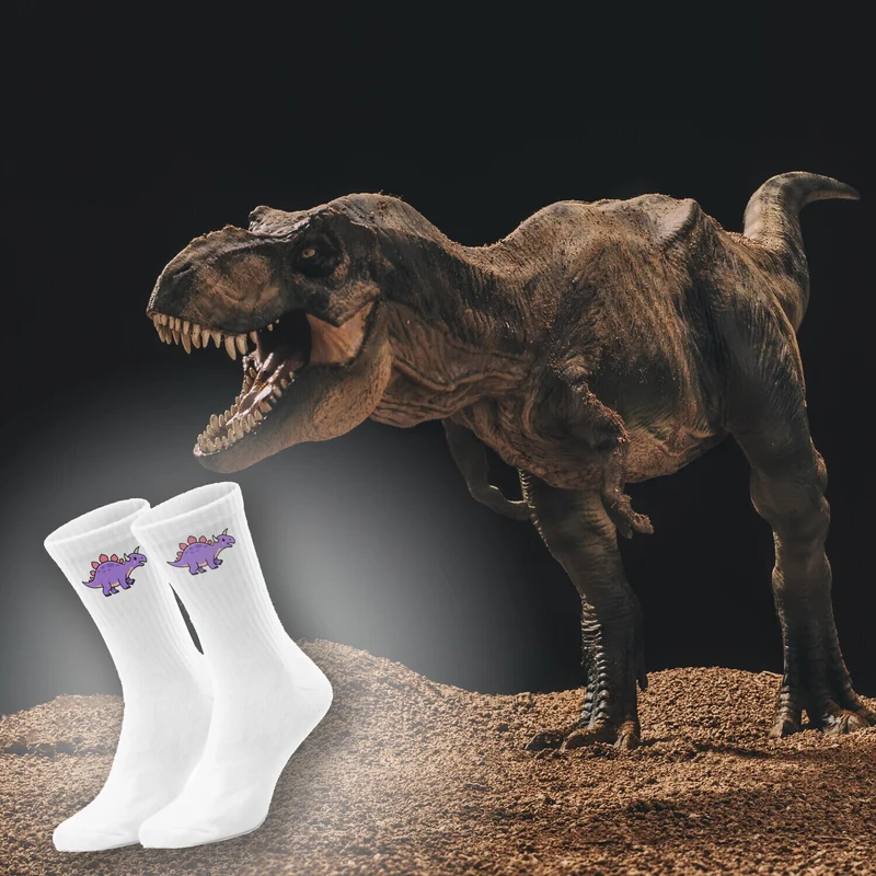 epicsocks Dino Delight Lila Dino Socken in 37-41 im Paar