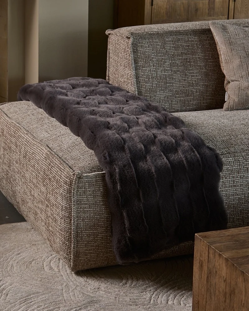 Decke "Elias Faux Fur Throw" von Rivièra Maison