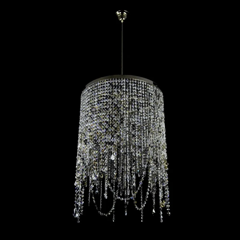 Casa Padrino Luxus Kristall Hängeleuchte Silber Ø 50 x H. 75 cm - Prunkvolle Messing Hängeleuchte mit böhmischem Kristallglas - Barock Möbel - Edel & Prunkvoll