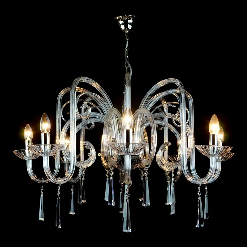 Casa Padrino Luxus Barock Kristall Kronleuchter Silber Ø 90 x H. 58 cm - Prunkvolle Messing Kronleuchter mit böhmischem Kristallglas - Barock Möbel - Edel & Prunkvoll