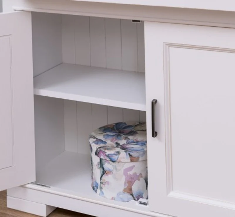 Casa Padrino Kommode im Landhausstil mit 2 Türen, 1 Schublade und Eichenholzplatte, 100 x 35 x 90 cm