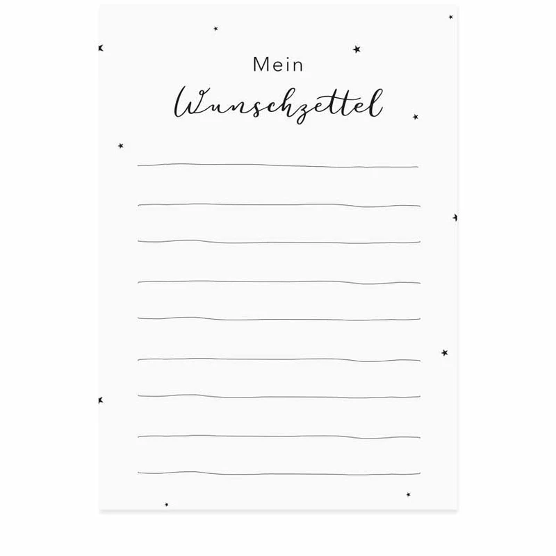 Eulenschnitt Weihnachtskarte Wunschzettel