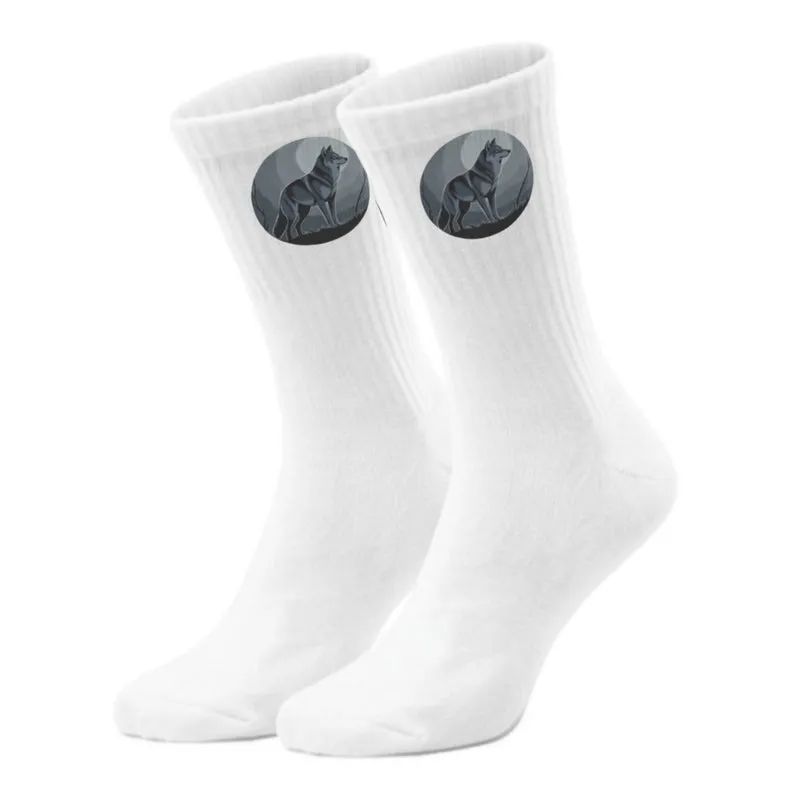 epicsocks Wolfsnacht Beobachtender Wolf Socken in 37-41 im Paar