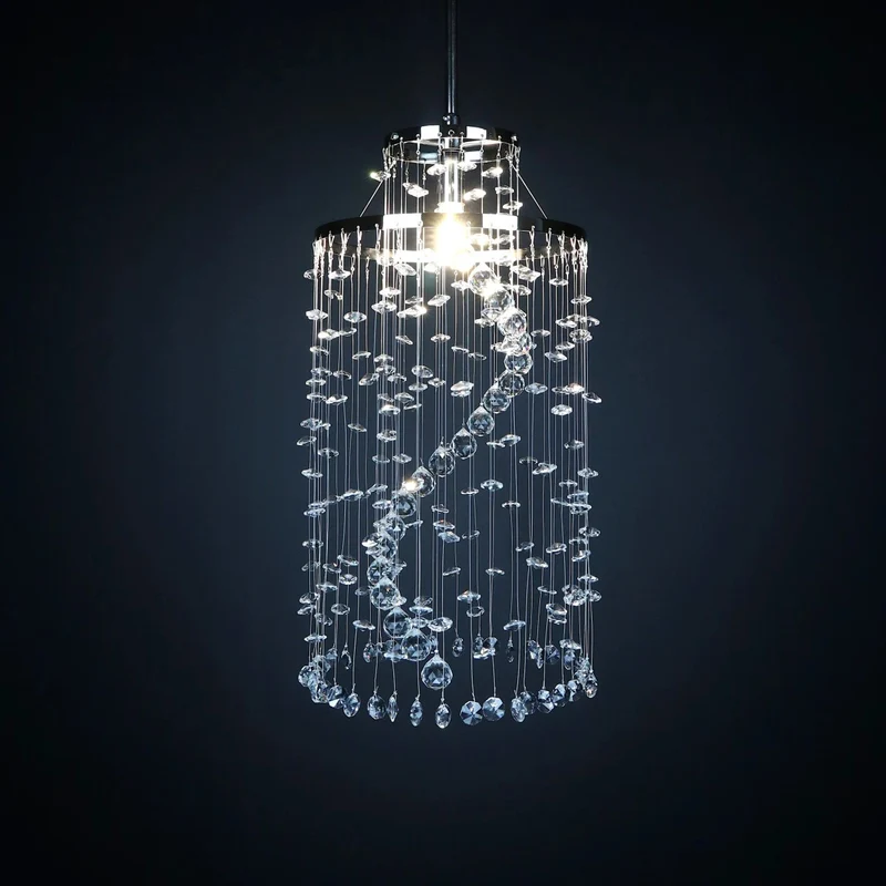 Casa Padrino Luxus Kristall Hängeleuchte Silber Ø 20 x H. 40 cm - Prunkvolle Messing Hängeleuchte mit böhmischem Kristallglas - Barock Möbel - Edel & Prunkvoll