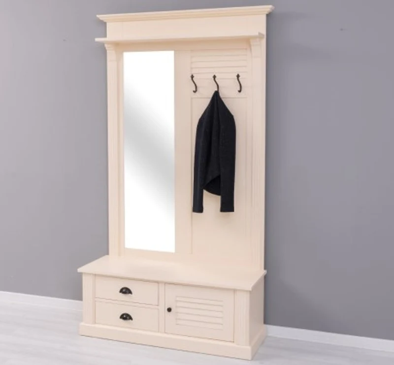 Casa Padrino Garderobe im Landhausstil mit 1 Tür und 2 Schubladen, 121 x 41 x 210 cm