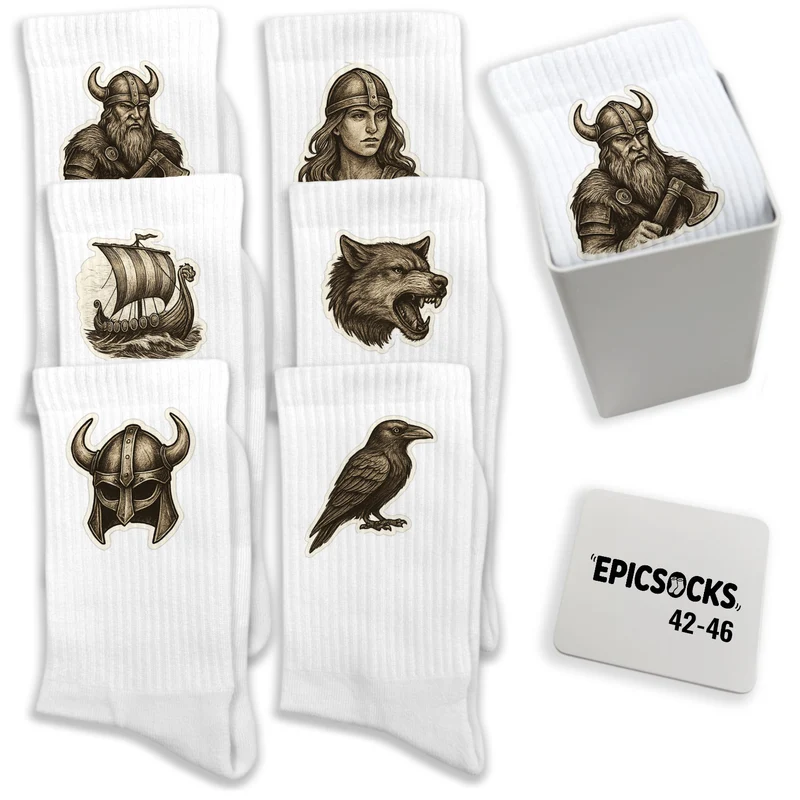 epicsocks Nordic Legends Socken in 37-41 im 6er Set in Geschenkdose im 6er Set in Geschenkbox