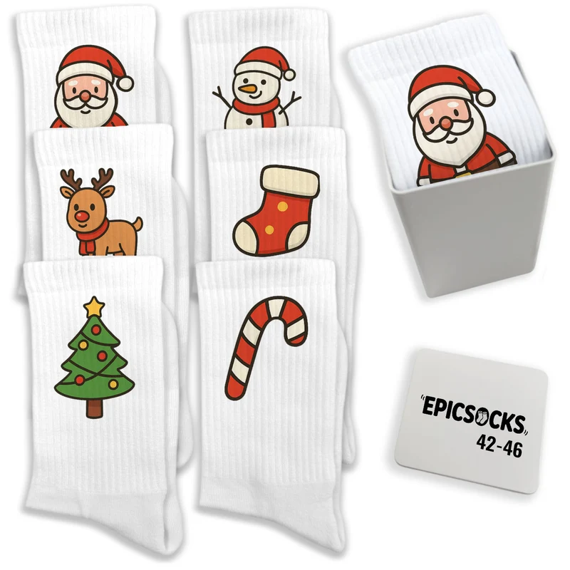 epicsocks Weihnachtsträume Socken in 37-41 im 6er Set in Geschenkdose im 6er Set in Geschenkbox