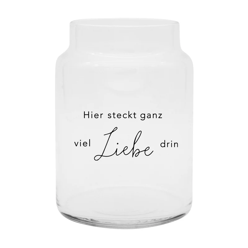 Eulenschnitt Vase aus Glas Liebe Groß