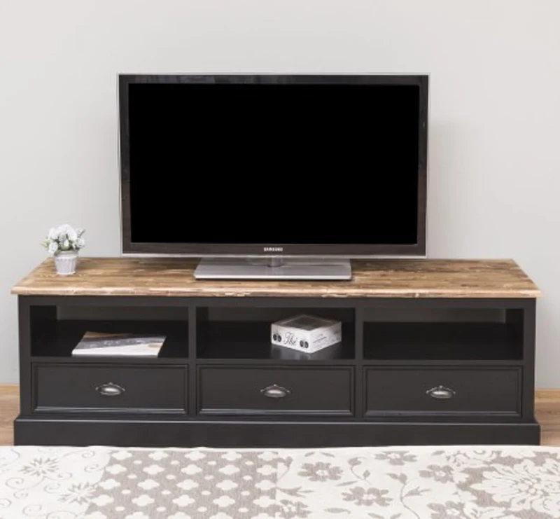 Casa Padrino TV Schrank im Landhausstil mit 3 Schubladen, 180 x 46 x 56 cm