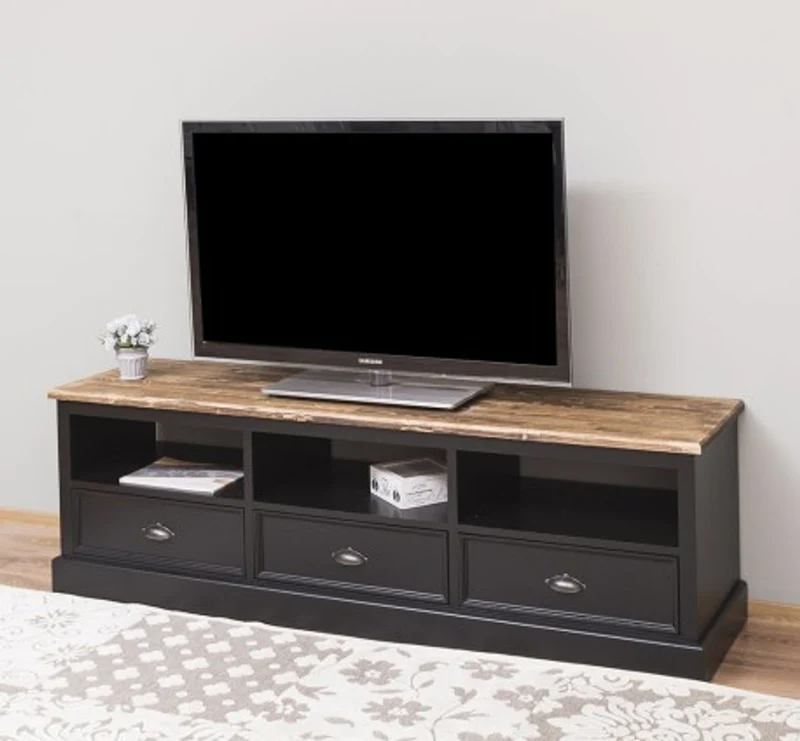 Casa Padrino TV Schrank im Landhausstil mit 3 Schubladen, 180 x 46 x 56 cm