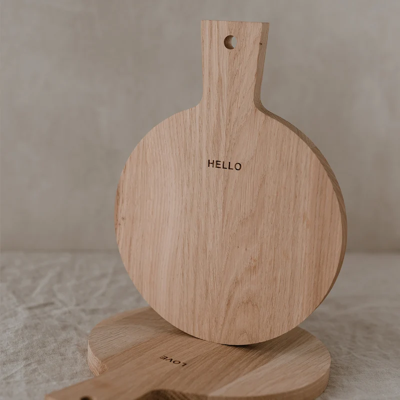 Eulenschnitt Mini-Schneidebretter Hello & Love Eiche 2er-Set
