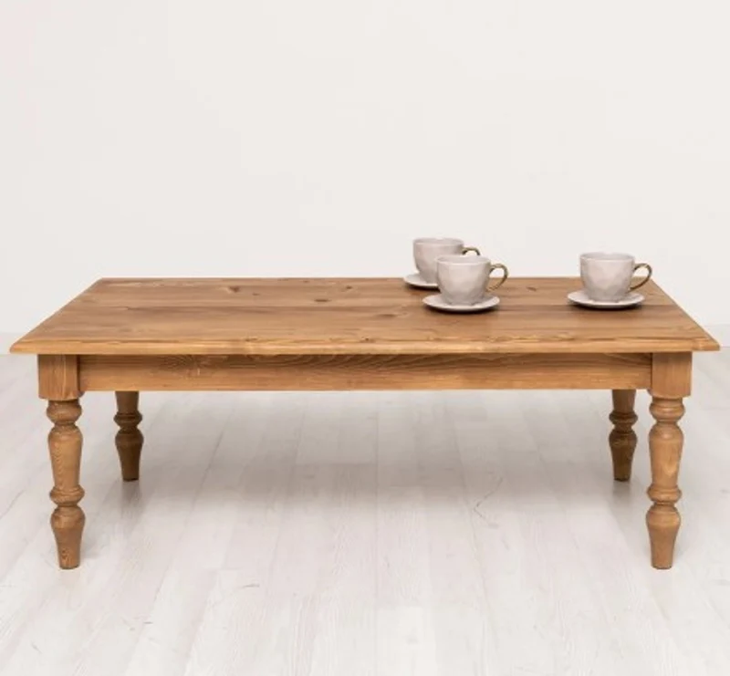 Casa Padrino Couchtisch im Landhausstil mit Eichenholzplatte, 90 x 65 x 45 cm