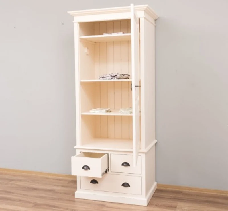Casa Padrino Kleiderschrank im Landhausstil mit 3 Schubladen, 85 x 59 x 197 cm