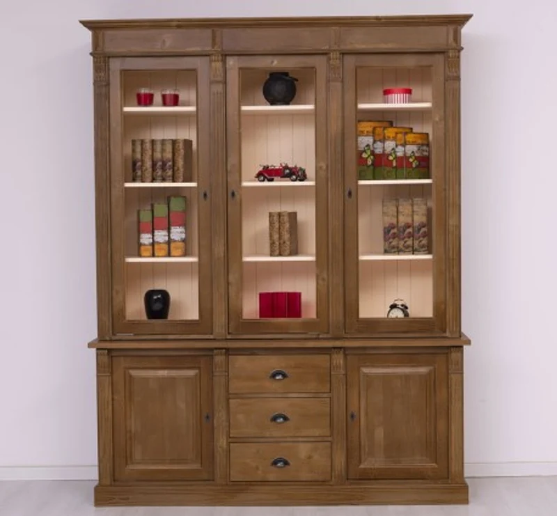 Casa Padrino Vitrine im Landhausstil mit 2 Türen, 183 x 51 x 228 cm