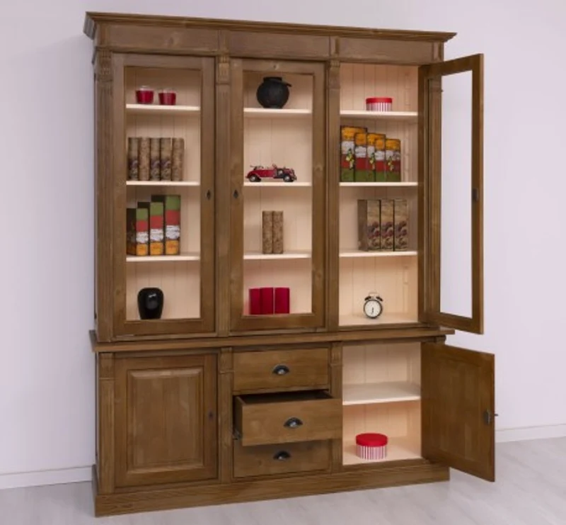 Casa Padrino Vitrine im Landhausstil mit 2 Türen, 183 x 51 x 228 cm