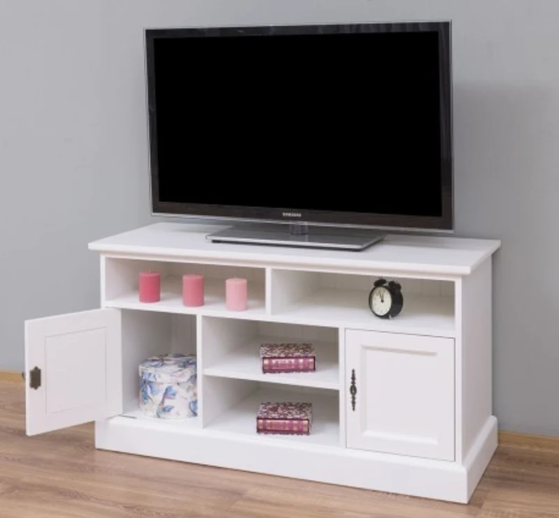 Casa Padrino TV Schrank im Landhausstil mit 2 Türen, 129 x 50 x 70 cm