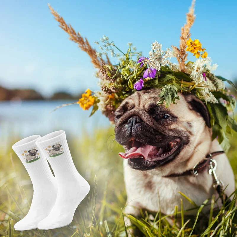 epicsocks Pug Paradise Hopsen Socken in 37-41 im Paar