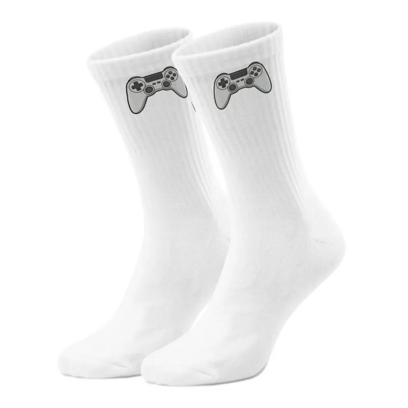 epicsocks Gamer Glam Weißer Controller Socken in 37-41 im Paar