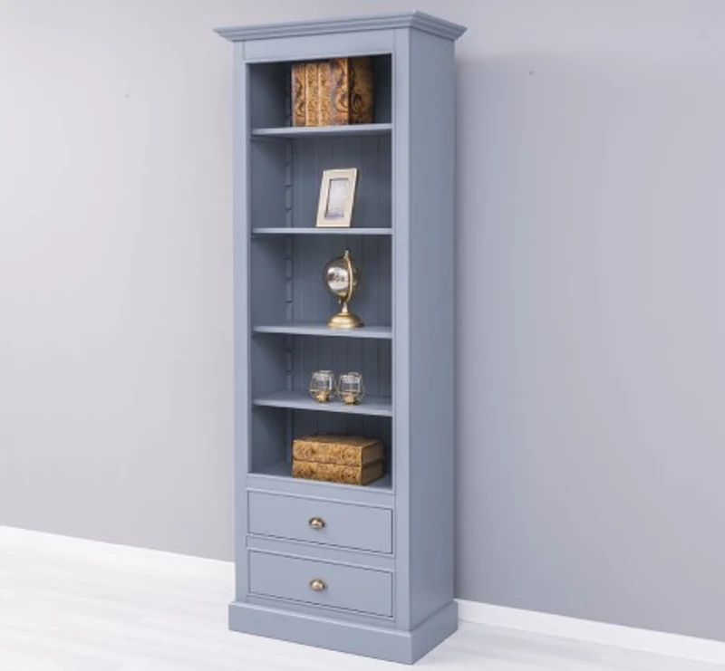 Casa Padrino Bücherregal im Landhausstil mit 2 Schubladen, 79 x 39 x 210 cm