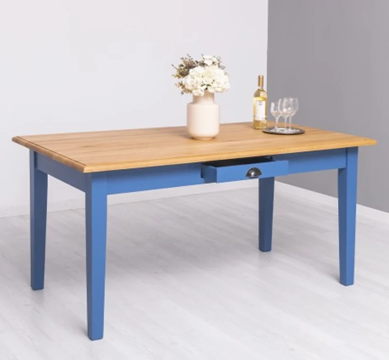 Casa Padrino Esstisch im Landhausstil mit Eichenholzplatte, 160 x 90 x 78 cm