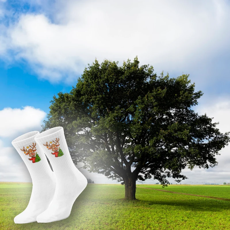 epicsocks Weihnachtsfreude Rentier Baum Socken in 37-41 im Paar