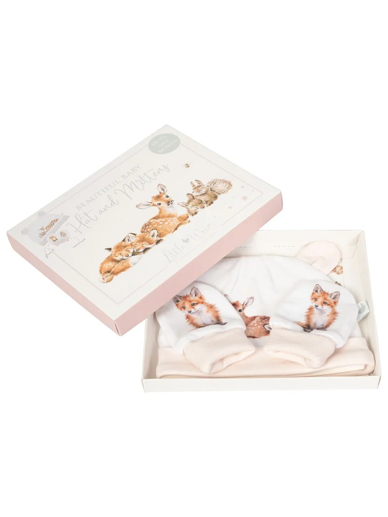 Waldtier Baby-Geschenkset mit Mütze und Handschuhe von Wrendale Designs