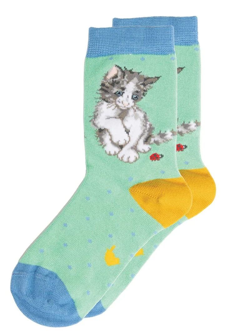 Katzen Kindersocken von Wrendale Designs