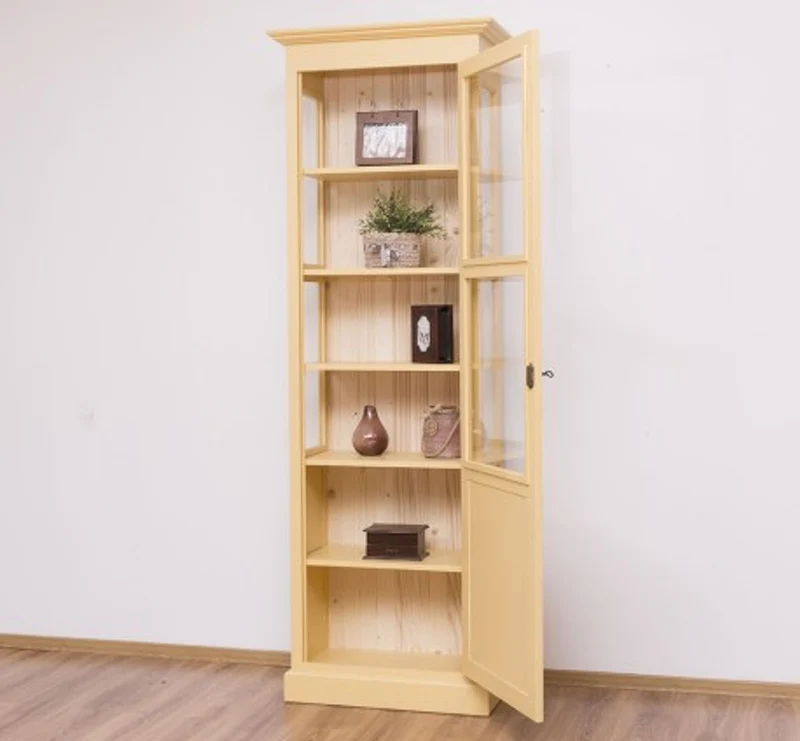 Casa Padrino Vitrine im Landhausstil mit 1 Tür, 75 x 40 x 220 cm
