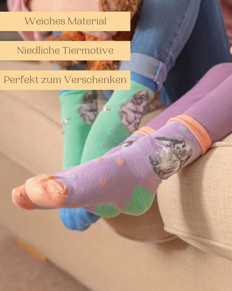 Kaninchen Kindersocken von Wrendale Designs