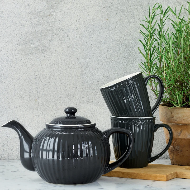 Greengate Teekanne Alice dunkelgrau