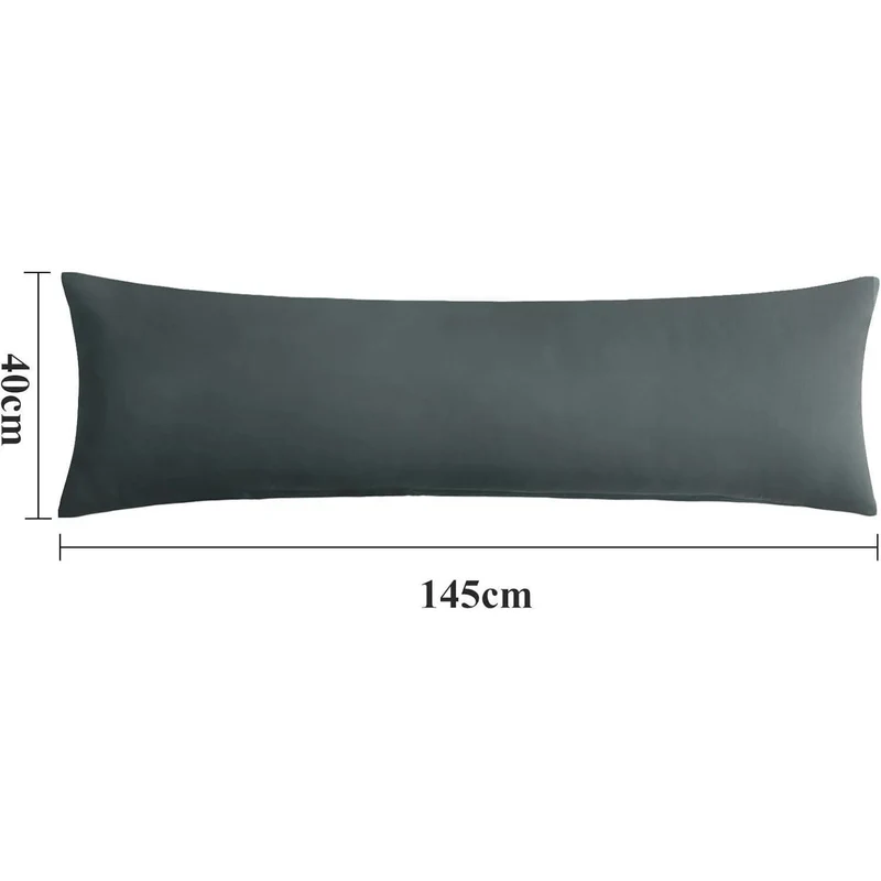 2er Set Kissenbezüge 40x145 Anthrazit Mikrofaser mit Reißverschluss