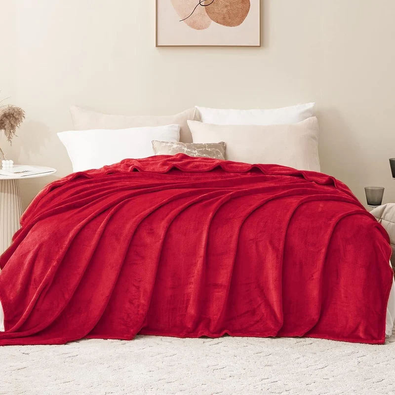 Kuscheldecke Rot XXL 220x240 cm Flauschig Weich Warm