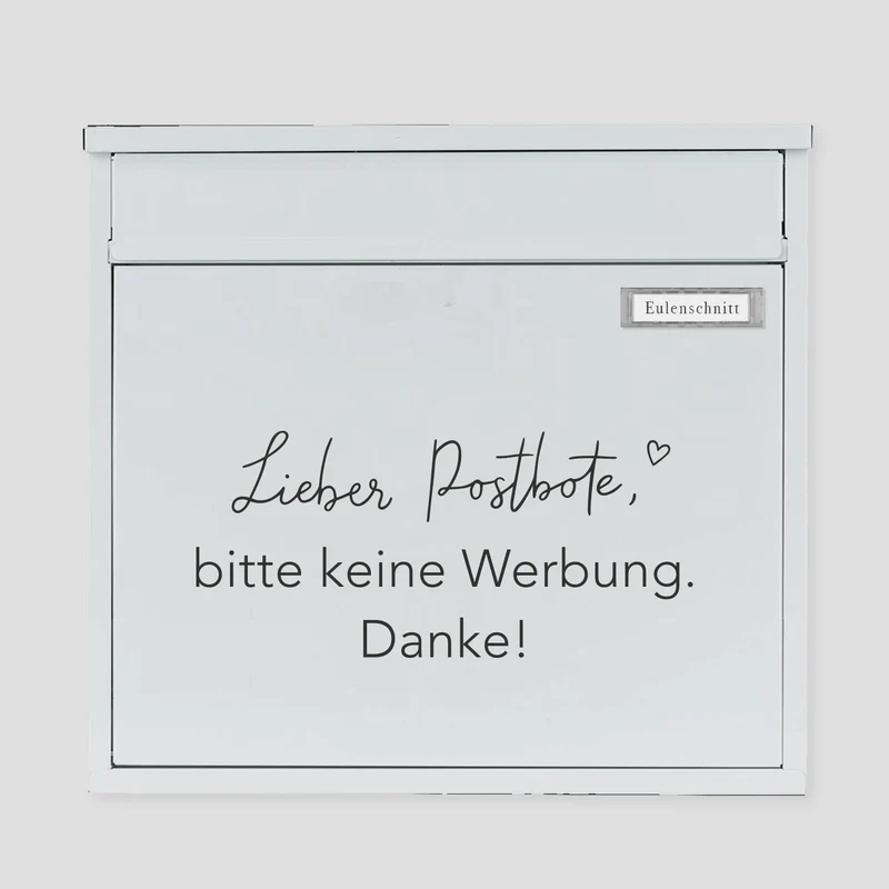 Eulenschnitt Wandsticker Bitte keine Werbung schwarz