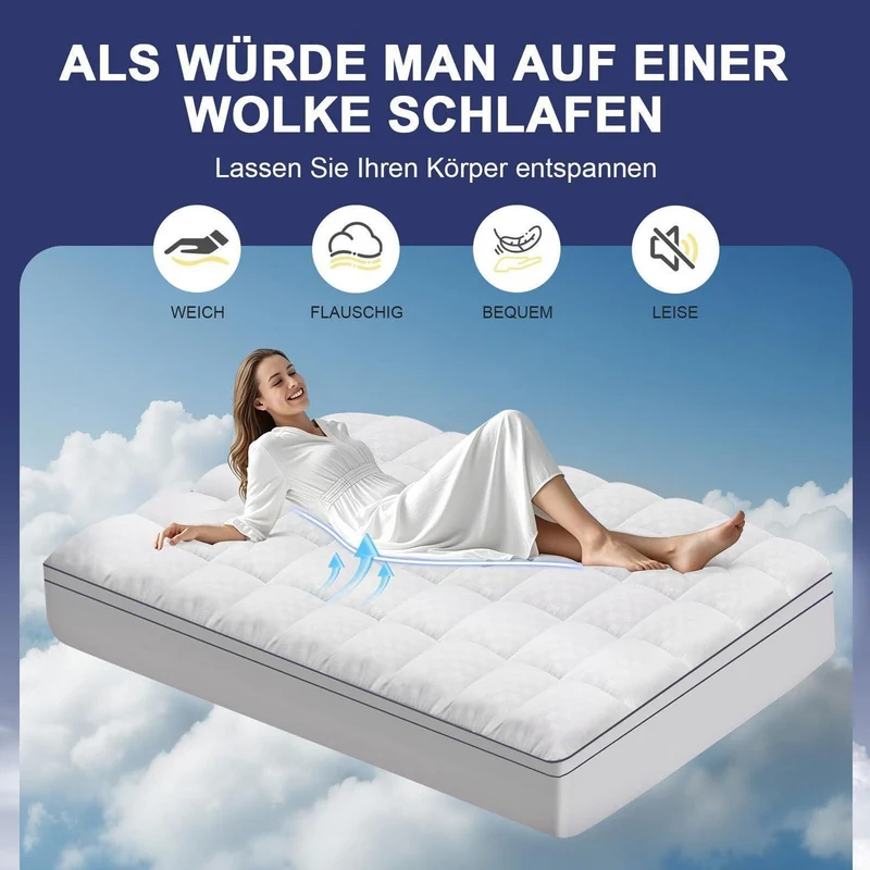 Matratzentopper 160x200cm ultraweich 1000gsm Premium