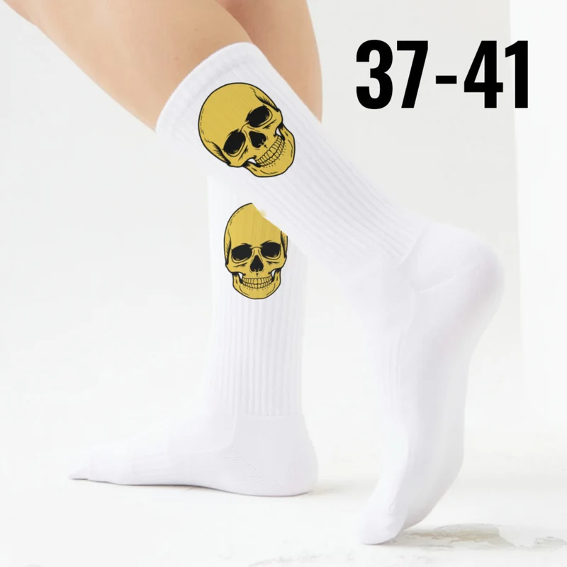 epicsocks Colorful Skulls Gelber Schädel Socken in 37-41 im Paar