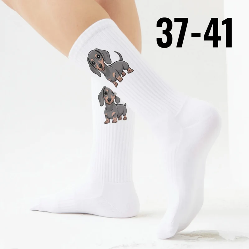 epicsocks Dackelliebe Hellgrauer Dackel Socken in 37-41 im Paar