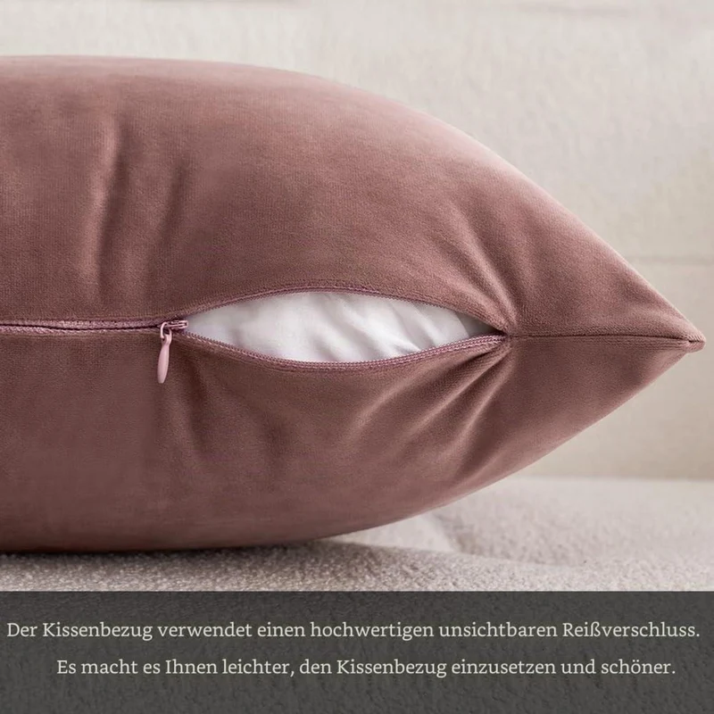 Samtkissenbezug Bordeaux 50x50 cm - 2er Set