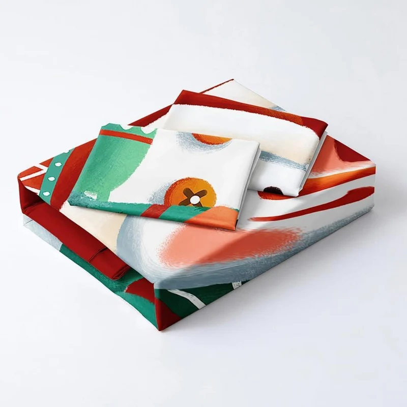 Weihnachts Bettwäsche Set 135x200 Rot Weiß 3D – 2-teilig