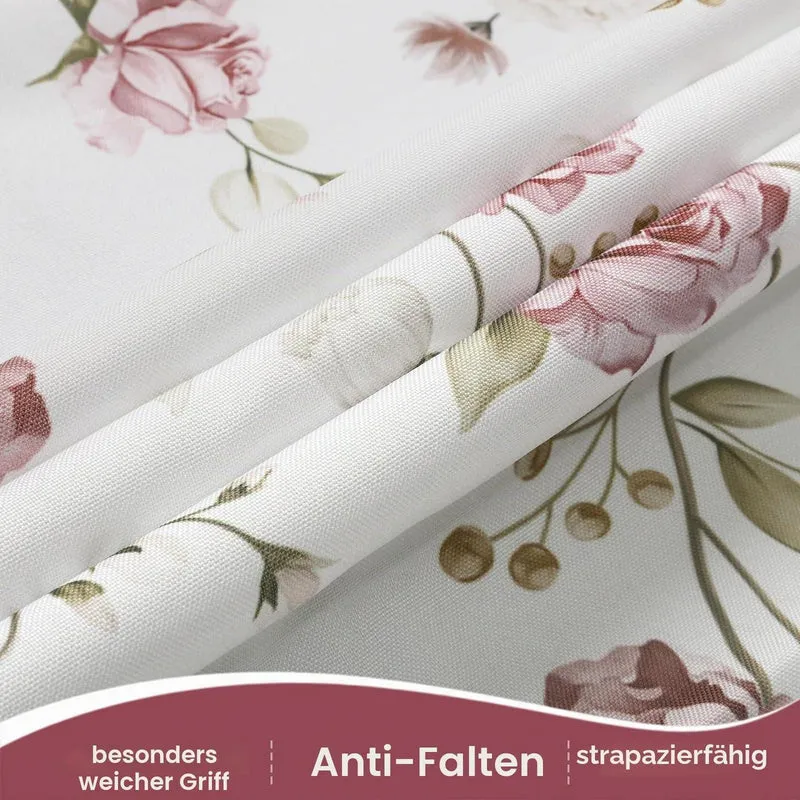 Rosa Tischdecke Retro Blumenmuster 140x140 cm