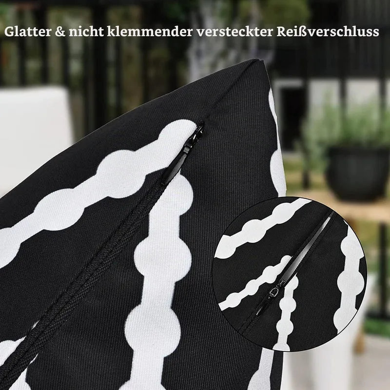 2er Set Outdoor Kissen 45x45 cm wasserdicht Schwarz