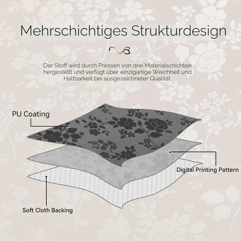 Wasserdichte Tischdecke Outdoor 240x140 cm Grau – Wachstischdecke
